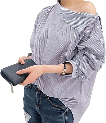 asymmetric batwing off shoulder blouse