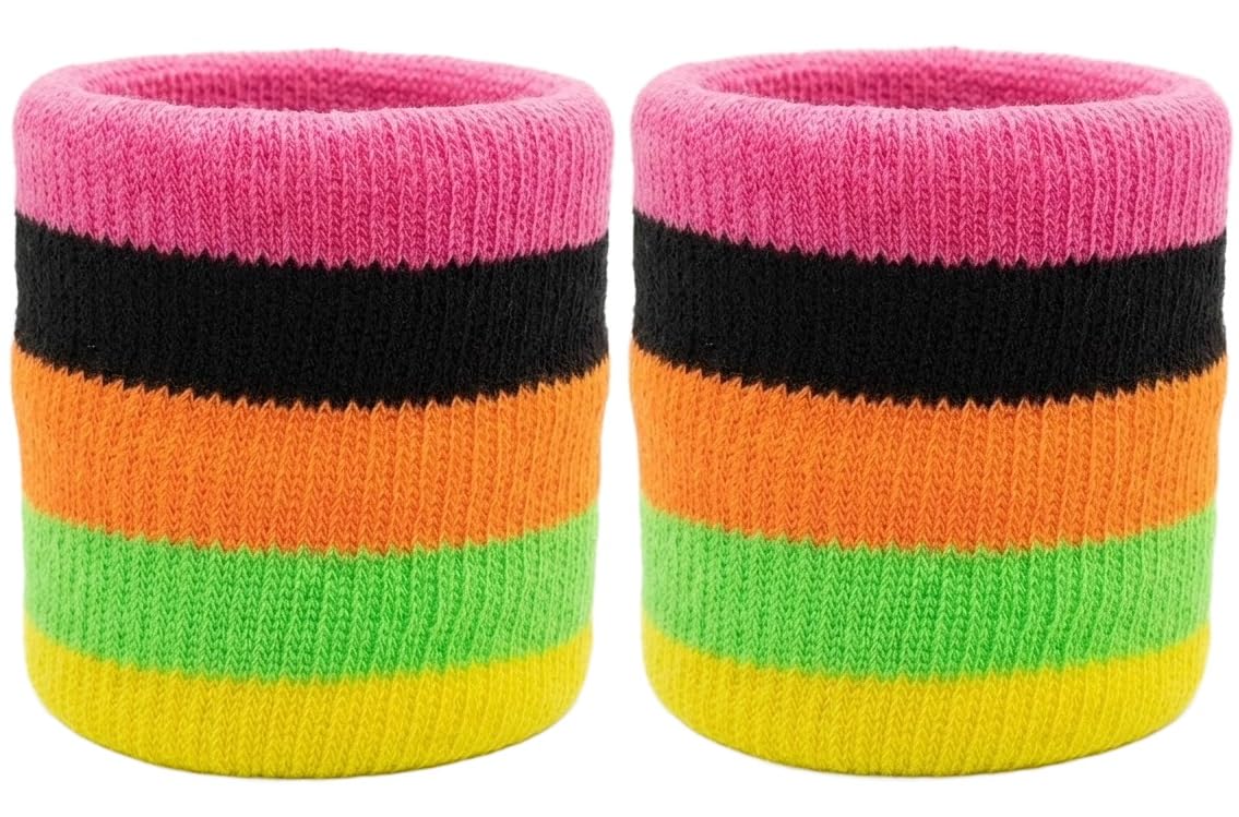 Vonchic Sport Sweatband Wrist Band, Logo Sports Wristbands Sweatbands for Men & Women, Athletic Exercise Basketball Wrist Sweatband (Multi Color)