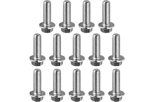 ijuicy 14 PCS Differential Cover Bolts, M8 1.25 x 20mm 304 Stainless Steel Toothed Hex Bolt Kit, Universal Automotive Bolt Kit Differential Bolts Replacement Parts, Suitable for Most Cars (Silver)