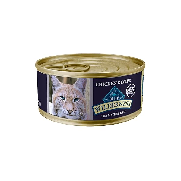 BLUE BUFFALO WILDERNESS HIGH-PROTEIN GRAIN-FREE WET FOOD FOR ADULT CATS 7+, CHICKEN RECIPE, 5.5-OZ., 24-COUNT