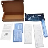 Spare Square Public Restroom Travel Kit with Rerollable Toilet Paper Spool, Seat Covers, Wet Wipes, Compact Denim Pouch