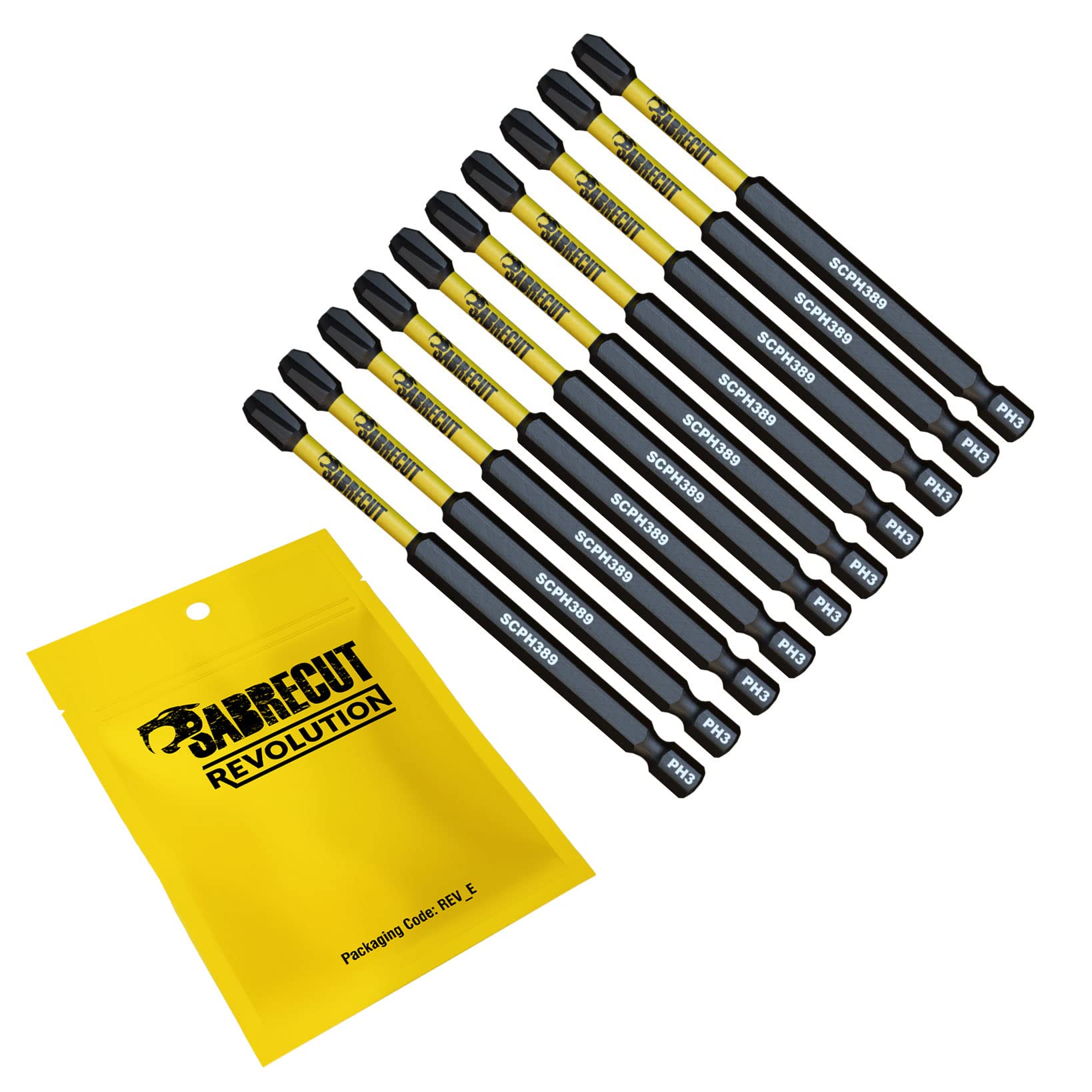 10 x SabreCut SCPH389_10 89mm PH3 Magnetic Impact Screwdriver Driver Bits Set Phillips Heavy Duty
