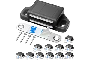 Tonitrui Cabinet Magnetic Catch Door Latch 30LB for Kitchen Drawer Magnets to Stay Closed Magnetic Catch Closet for Drawer（Black 12 Pack）