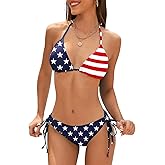 American Trends Women String Triangle Bikini Set Swimsuit Two Piece Bathing Suit Cheeky Swim Suit Swimwear