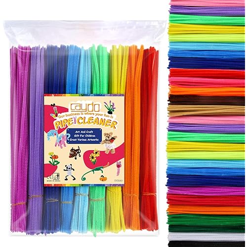Caydo 700 Pieces Colors Pipe Cleaners for DIY Craft Christmas Decoration, Children’s Craft Supplies (6 mm x 12 inch)