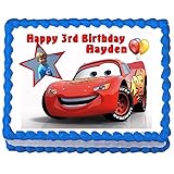 Amazon Com Cars Lightning Mcqueen 1 4 Sheet Edible Photo