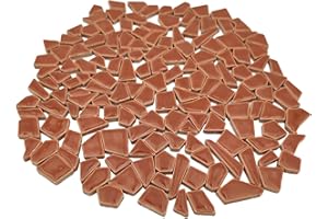 ESWENY 200g Ceramic Mosaic Tiles for Crafts,Irregular Stained Ceramic 0.2"x0.8" Porcelain Mosaic Tiles for Home Decoration (Brown)