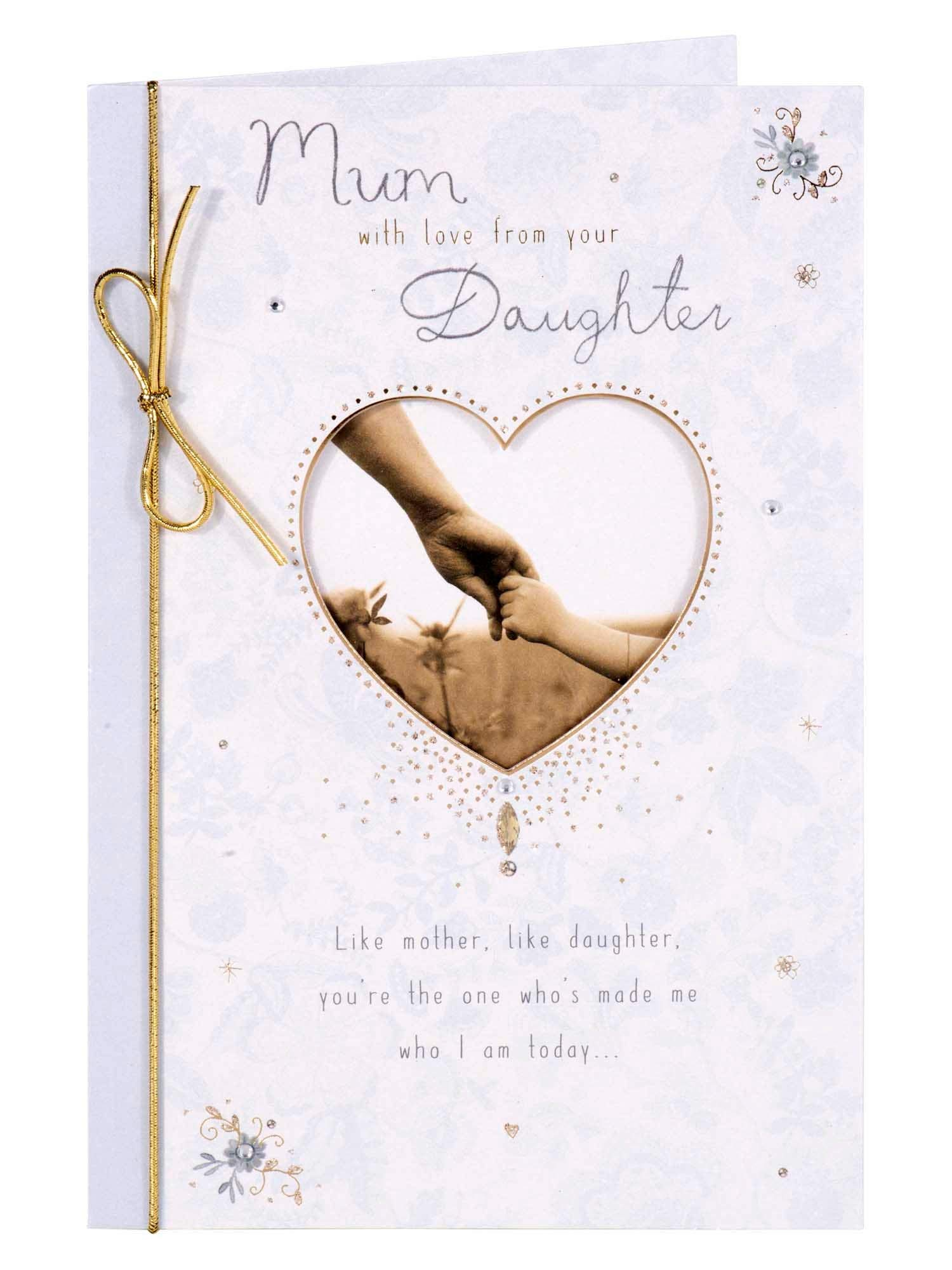 Clintons: Holding Hands From Your Daughter Mother's Day Card, Mum From Daughter 149x229mm, multi-color