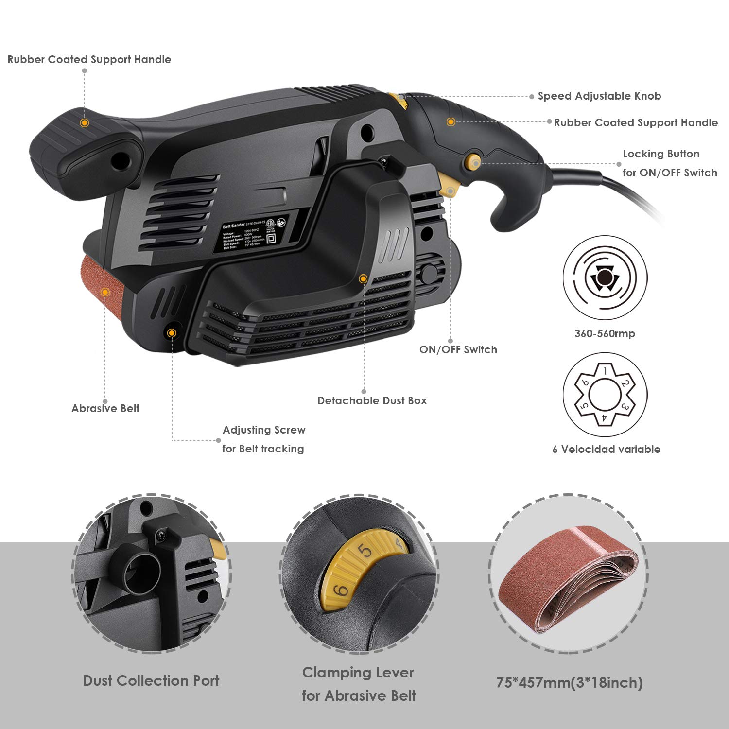 TOPVORK TPK-PT011 Belt Sanders product image 2
