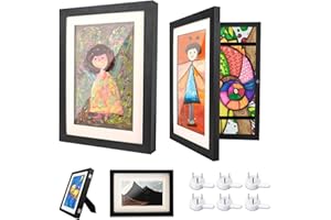 Ciscle Kids Art Frame, Pack of 2 A4 Artwork Frames Changeable for Kids, 8.7x11.8 Front Opening Picture Frame Hold up to 150 P