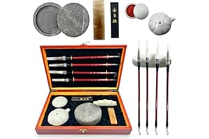 SURTIYCRII Chinese Brushes Set 10 Pcs, Exquisite Wooden Box,Chinese Calligraphy Brushes Gift Set, Professional Sumi Water Writing, Painting Set for Beginners
