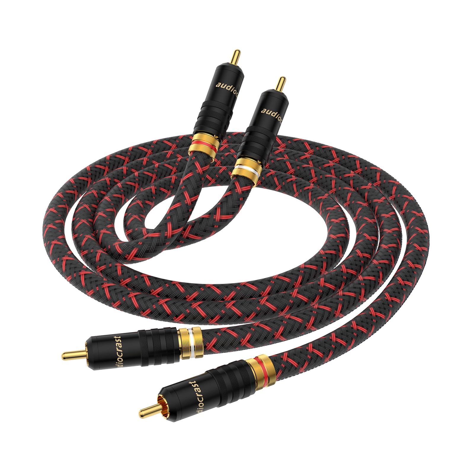 Tertullus High-End RC A Cables OFC Copper 2RCA to 2 RCA Male Stereo Cable Audio Cable (conductor：ofc, 1.5m/4.92ft)