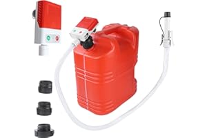 AETLEEMO Fuel Transfer Pump, 3.8 GPM, Auto-Stop Nozzle, 51-inch Hose with 3 Tank Fittings, Battery-Powered Portable Siphon Pump for Oil, Gasoline, and Diesel