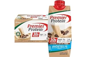 Protein Shake| Variety Pack of Protein Shake, Chocolate, Vanilla, Caramel, Cafe Latte, Strawberries |30g Protein, 1g Sugar, Nutrients to Support Immune Health| 11 Fl Oz (BETRULIGHT Premier Value Case of 15) (Cafe Latte)