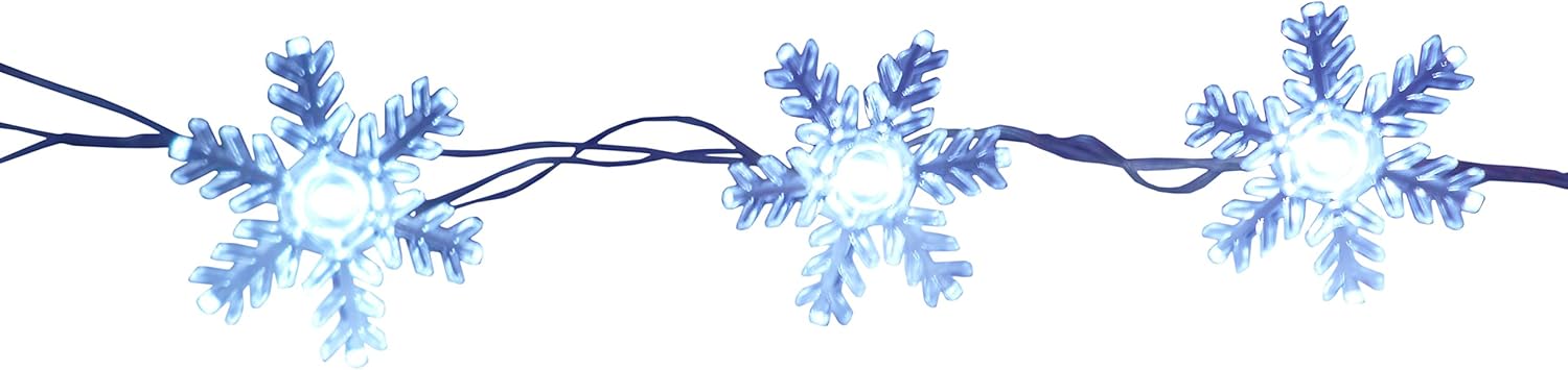 Christmas Concepts® 7.9m (26ft) White Snowflake Lights with 80 LED Lights - Multi Function - Indoor/Outdoor Use - Christmas Lights - Image 4