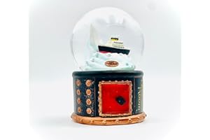 THE TITANIC STORE Snow Globe with Authentic Coal from The Wreck of The RMS Titanic (Snow Global Red)
