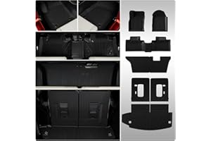 Thinzyou Floor Mats Compatible with 2016-2024 Dodge Durango 7 Seats Cargo Mat Trunk Liner Back Seat Cover Protector 2023 Durango Accessories (Fit 7 Seats, 3rd Row Backrest Mats+Trunk Mat+Floor Mats)