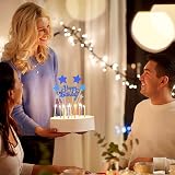 VAINECHAY Blue Star "Happy Birthday" Cake Topper for Boys Men Girls Kids Baby view 4