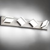 PRESDE 4-Light LED Bathroom Light Fixtures Brushed Nickel Vanity Light for Bathroom Modern Bath Wall Lighting Over Mirror
