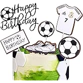 6 Pack Soccer Cake Toppers Soccer Ball Shoes Jerseys Cake Picks Sport Football Theme Birthday Party Baby Shower Cake Decorations Kids Boys Men Birthday Party Favors Supplies