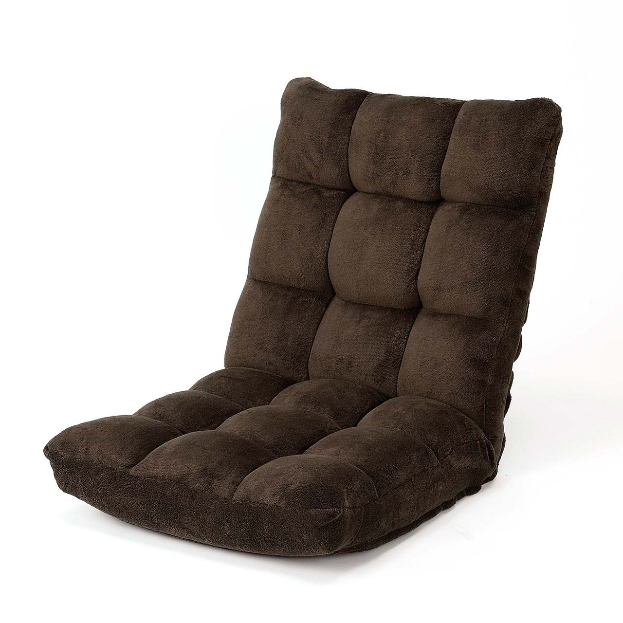 サンワダイレクト 座椅子 コンパクト 42段階リクライニング 低反発ウレタン マイクロファイバー生地 折りたたみ ブラウン 100-SNC041BR商品画像