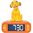 Lexibook, Disney The Lion King, Simba Nightlight Alarm Clock, Sounds and Melodies, LCD Backlit Screen, Luminous, Snooze, Yellow/Orange, RL800AN