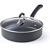 Cook N Home 2635 3 Quart/24cm Anodized Nonstick Saute Pan, 3 Quarts, Black