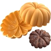 Heyiminy Silicone Pumpkin Cake Pan, 9 Inch Large Pumpkin Shaped Cake Mold | Non-Stick Silicone Baking Mold for Cake, Charlotte, Gelatin, Bread, Jello Molds for Haolloween Thanksgiving Party Supplies