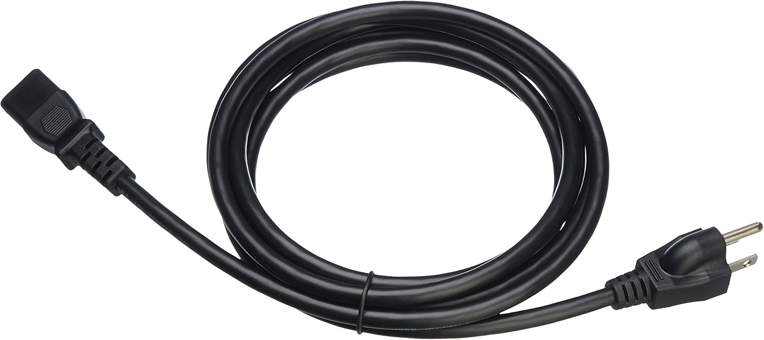 Basics Computer Monitor TV Replacement Power Cord - 10-Foot, Black: Electronics