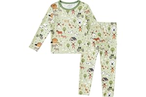 pureborn Baby Toddler Kids Viscose from Bamboo Pajamas Set Pjs 2pcs 18M-8Y