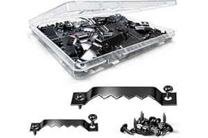 100 Pack Sawtooth Picture Hangers with 200 Screws, Heavy-Duty Carbon Steel Frame Hanging Hooks, 2 Sizes for Photo Frames, Art