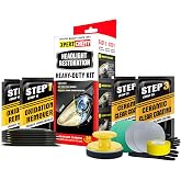 XPERTCHEMY Headlight Restoration Kit-Headlight Cleaner Removing The Heavy-Duty Yellowing, Clouding and Stains, Even Buffs Out Unsightly Hairline Scratches,No Power Tools Needed