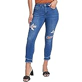Royalty for Me Womens Royalty for Me Women's Petite Skinny High Rise Ankle Jean with Slanted Double Frayed Hem Sustainable