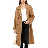Darkyazi Womens Winter Coat Long Wool Pea Coat Double Breasted Coat Classic Notched Lapel Jackets Trench Coat Outwear