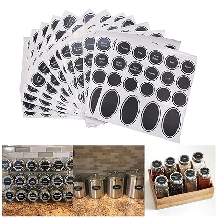 Guesthome Sticky Labels Round Stickers 320 Printed Spice Jar And