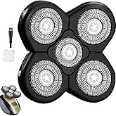 SOLASKY Universal 5 Blades Shaver replacement Heads Compatible with FREEDOM Head Shaver,Universal replacement heads (5 Blades Black)