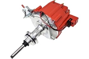 A-Team Performance High-Performance V8 HEI Ignition Distributor - 65K Engine Coil, Red Cap, One-Wire Install - Compatible With Mopar, Chrysler, Dodge & Plymouth V8 Engines 273, 318, 340 & 360