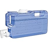 Refrigerator Water Dispenser 1.1 Gallon Bottle with Spigot - BPA Free Plastic Slim Water Jug with Spout Leak Proof | Refillable Fridge Water Container, Convenient Handles