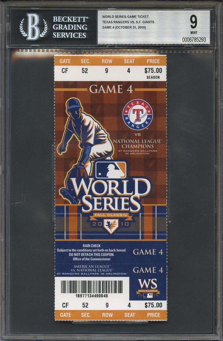 2010 world series ticket SAN FRANCISCO GIANTS 2010 world series ticket SAN FRANCISCO GIANTS