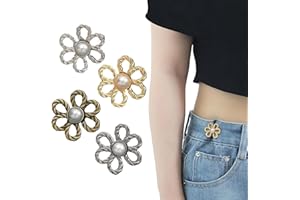 Flower Adjustable Waist Buckle Extender Set for Loose Jeans,Jeans Button Pant Waist Tightener No Sewing Required Pants Clips.