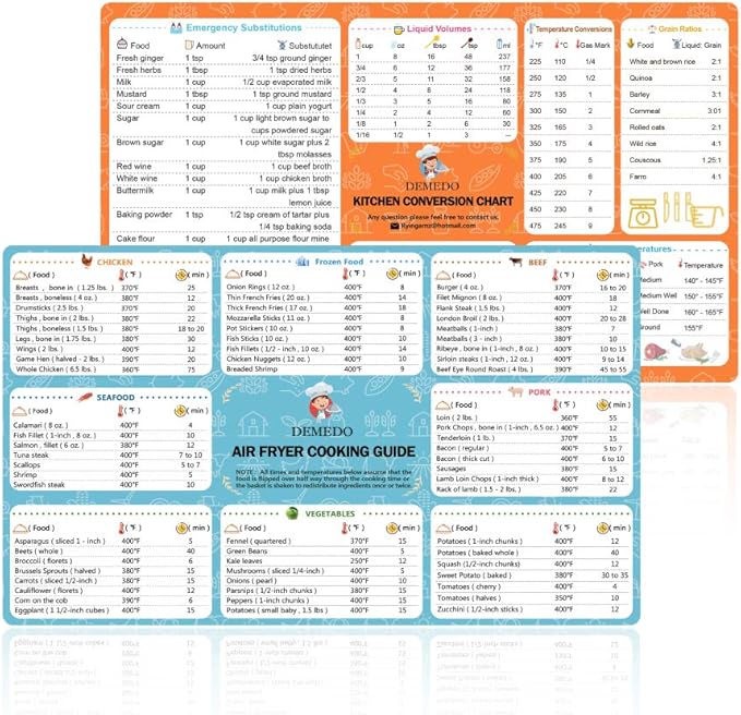 Air Fryer Accessories Kit (Cooking Time Chart) Amazon.co.uk Kitchen