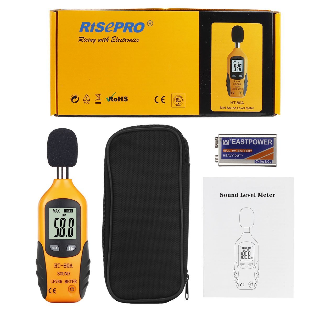 Galleon RISEPRO Decibel Meter, Digital Sound Level Meter 30 130 DB