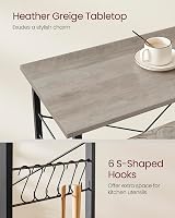 VASAGLE Kitchen Shelf on Wheels 3-Tier Serving Trolley 40x80x89 cm view 6
