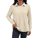 AMZANGEL Women's Merino Wool Sweater 100% Wool Pullover Crewneck Long Sleeve Knitted Banded Hem Sweater