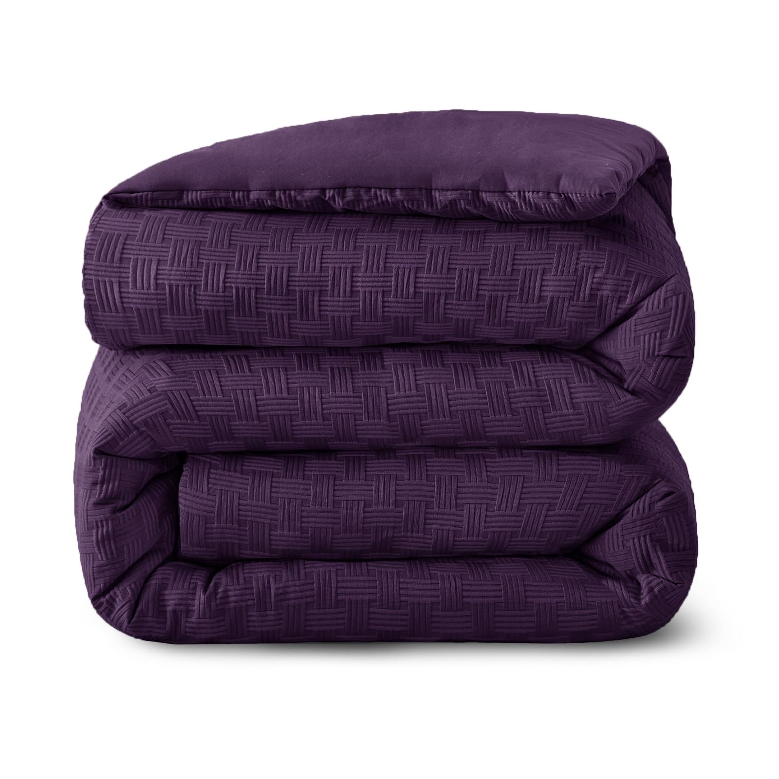 Whale Flotilla 7.5 Tog Single Size Coverless Duvet, Lightweight and Breathable Comforter Bedding for All Seasons, Machine Washable, 135 x 200 cm, Purple