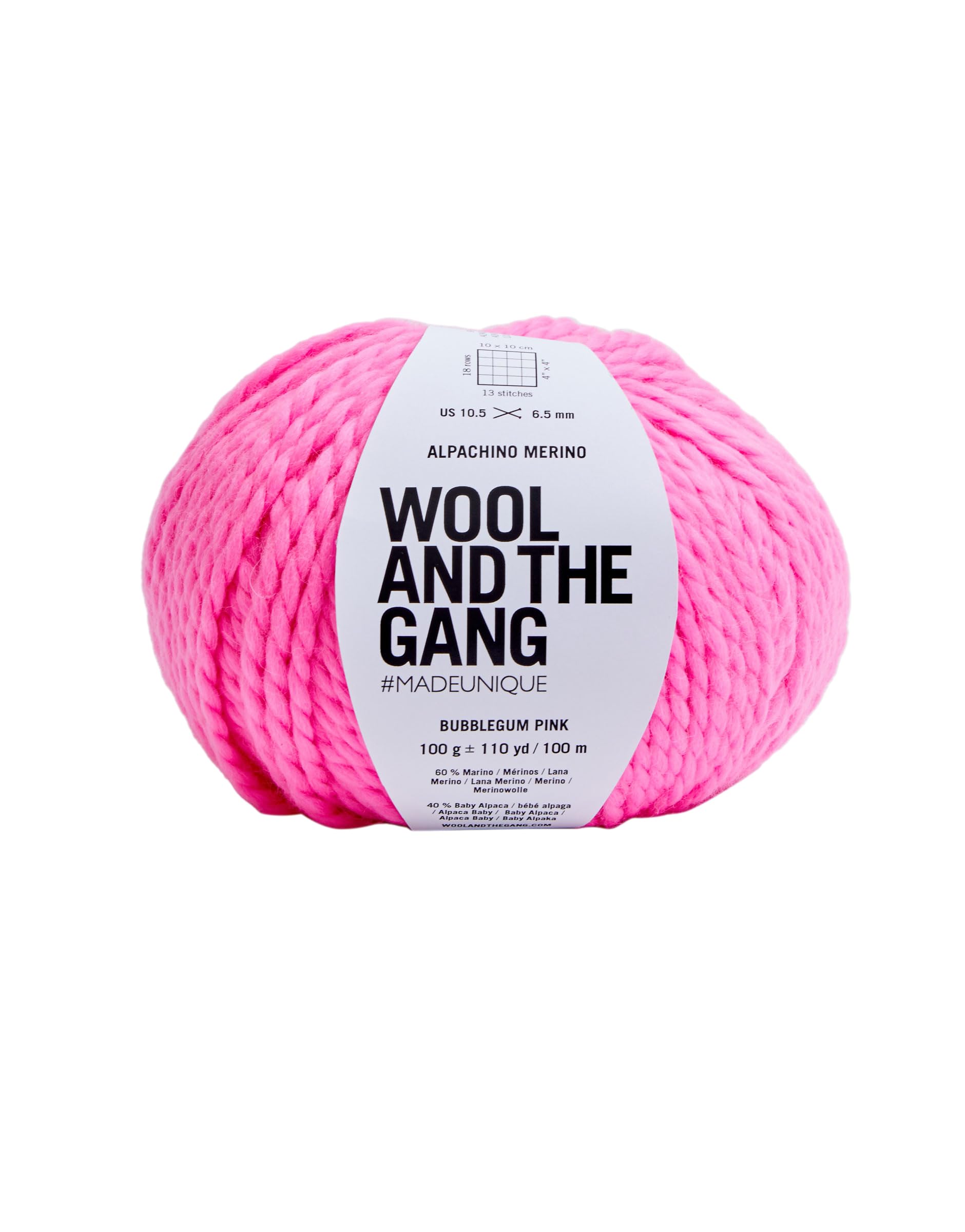 Wool and the Gang Alpachino Merino, Bubblegum Pink (013), 100gr