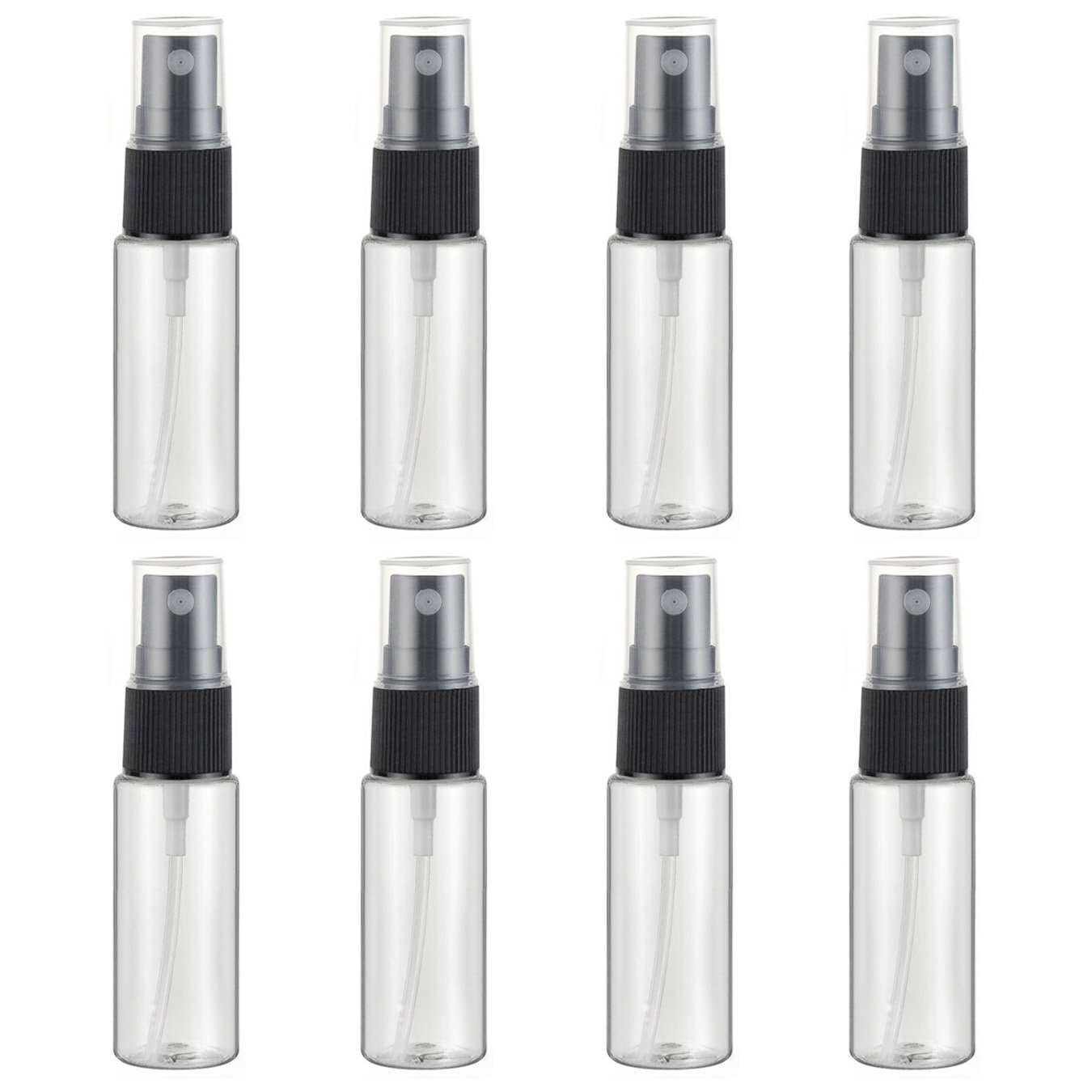 UOOOM 8pcs 20ml Beauty Transparent Plastic Atomiser Empty Spray Bottle Fine Mist Bottle Set (20ml)