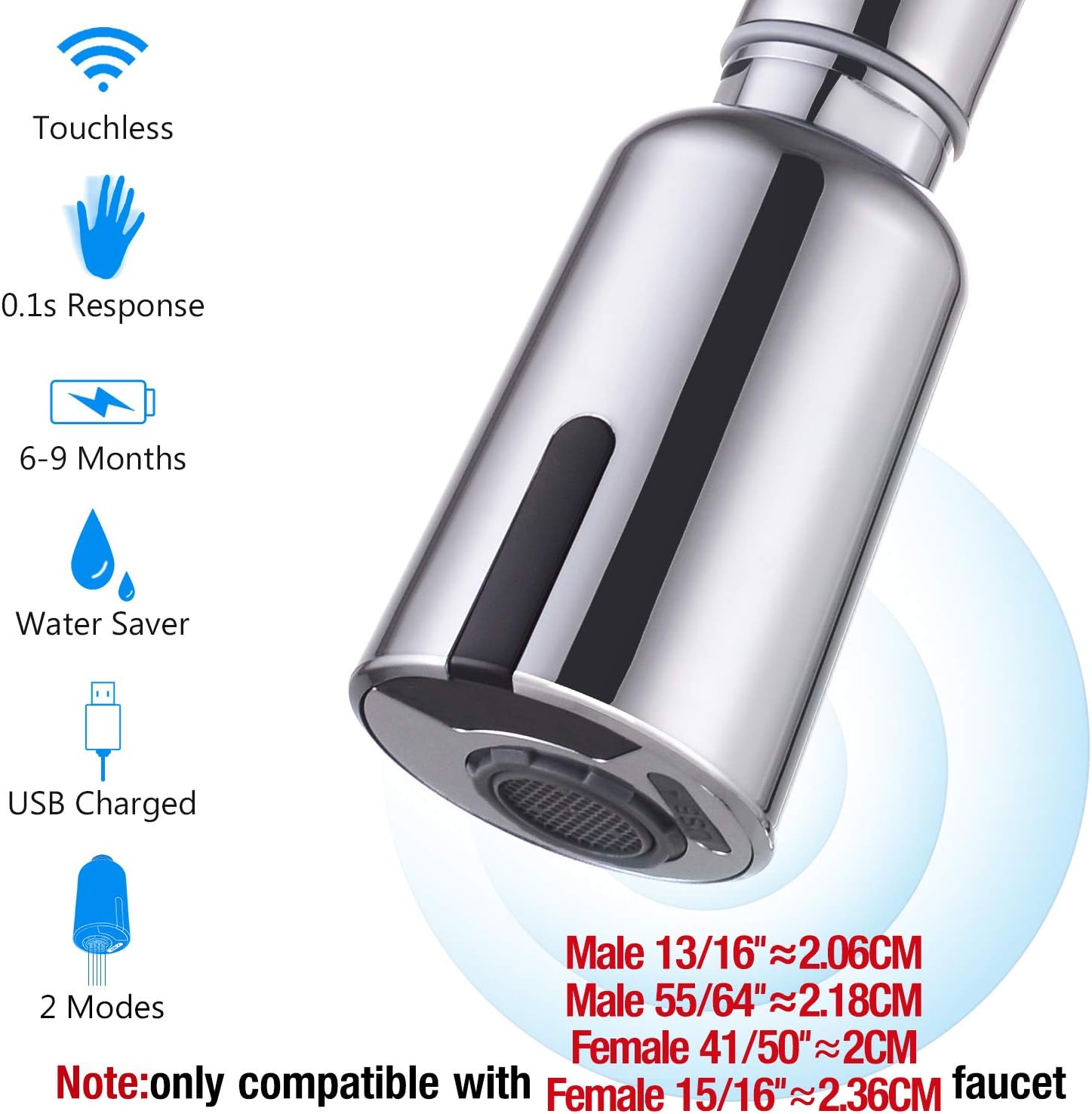 Qomolangma Touchless Automatic Motion Sensor Faucet Adapter for Kitchen