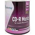 100 Pack Smartbuy Digital Audio CD-R Music 52X 700MB/80Min Branded Logo Blank Recordable Disc