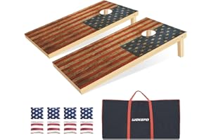 WAKEFA Cornhole Set, 3'x 2'/ 4'x 2' Corn Hole Boards Set, Solid Wood Cornhole Game Outdoor Set, Corn Holes Outdoor Game, Corn Hole Sets with Bags Regulation Size, Perfect for Lawn, Backyard, Beach, Park